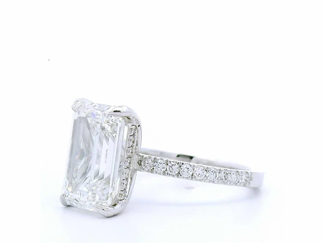 14 karaat witgouden ring mer 5,45 crt. diamant - afbeelding 4 van  7