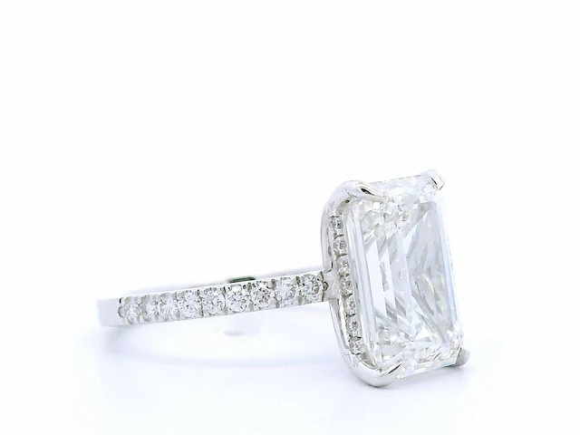 14 karaat witgouden ring mer 5,45 crt. diamant - afbeelding 7 van  7