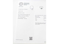 14 karaat witgouden ring met 1,00 crt. natuurlijke diamant - afbeelding 3 van  8