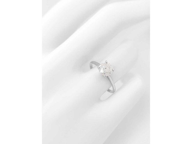 14 karaat witgouden ring met 1,00 crt. natuurlijke diamant - afbeelding 4 van  8