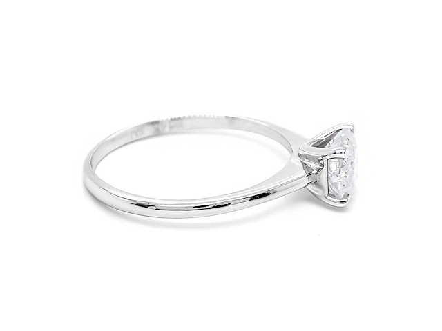 14 karaat witgouden ring met 1,00 crt. natuurlijke diamant - afbeelding 6 van  8
