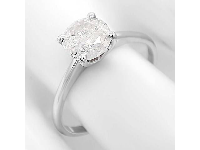 14 karaat witgouden ring met 1,00 crt. natuurlijke diamant - afbeelding 7 van  8