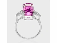 14 karaat witgouden ring met 10,25 crt. kunziet natuurlijke diamant - afbeelding 4 van  8