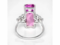 14 karaat witgouden ring met 10,25 crt. kunziet natuurlijke diamant - afbeelding 6 van  7