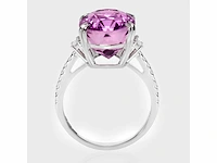 14 karaat witgouden ring met 10,57 crt. purplish pink diamant - afbeelding 6 van  8