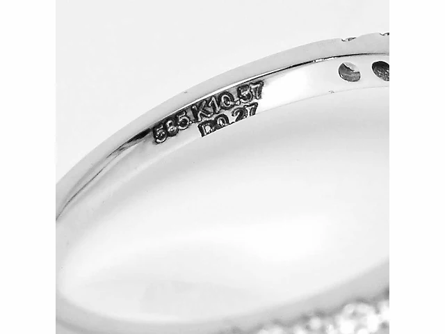 14 karaat witgouden ring met 10,57 crt. purplish pink diamant - afbeelding 8 van  8