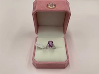 14 karaat witgouden ring met 10,57 crt. purplish pink diamant - afbeelding 2 van  13