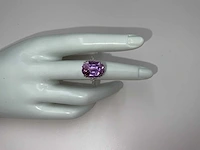14 karaat witgouden ring met 10,57 crt. purplish pink diamant - afbeelding 4 van  13