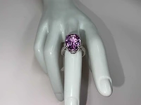 14 karaat witgouden ring met 10,57 crt. purplish pink diamant - afbeelding 5 van  13