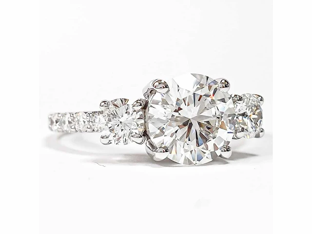 14 karaat witgouden ring met 2,06 crt. diamant - afbeelding 5 van  11