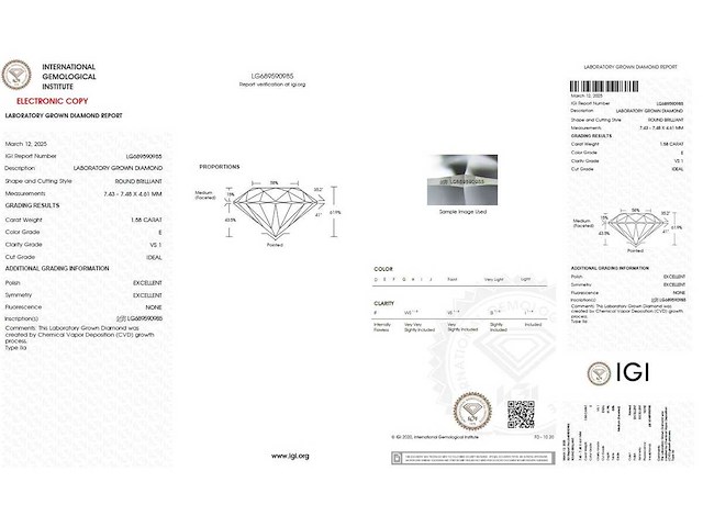 14 karaat witgouden ring met 2,06 crt. diamant - afbeelding 4 van  11