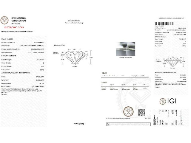 14 karaat witgouden ring met 2,06 crt. diamant - afbeelding 4 van  11