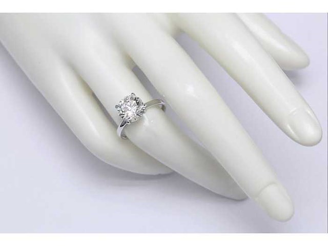 14 karaat witgouden ring met 3,01 crt. diamant - afbeelding 1 van  8