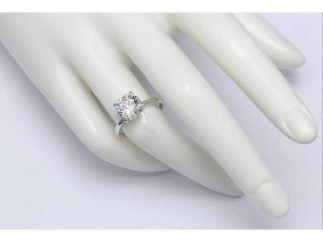 14 karaat witgouden ring met 3,01 crt. diamant - afbeelding 1 van  7