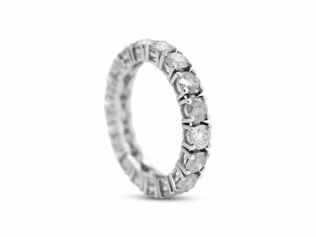 14 karaat witgouden ring met 3,04 natuurlijke diamanten - afbeelding 4 van  6
