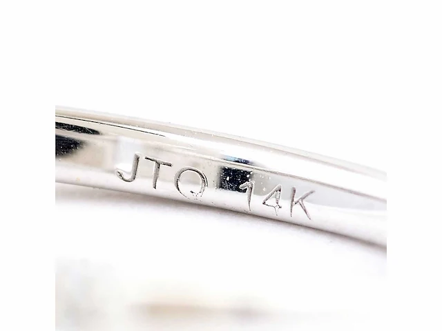 14 karaat witgouden ring met 3,06 crt. diamant. - afbeelding 4 van  6
