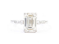 14 karaat witgouden ring met 3,06 crt. diamant. - afbeelding 1 van  6