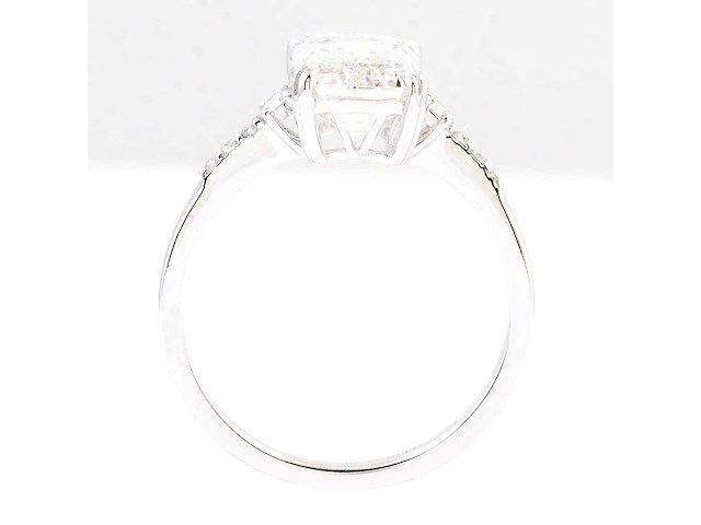14 karaat witgouden ring met 3,06 crt. diamant. - afbeelding 3 van  6