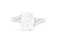 14 karaat witgouden ring met 3,07 crt. diamant. - afbeelding 1 van  6