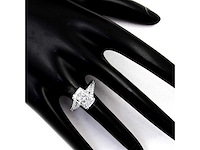 14 karaat witgouden ring met 3,07 crt. diamant. - afbeelding 3 van  6