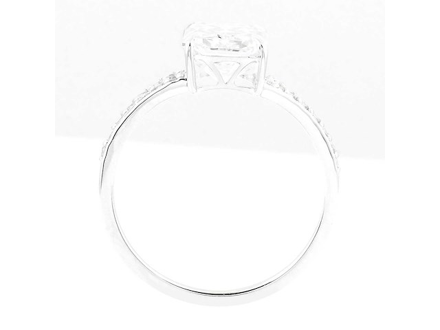 14 karaat witgouden ring met 3,07 crt. diamant. - afbeelding 4 van  6