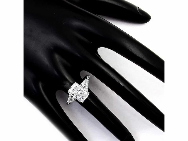 14 karaat witgouden ring met 3,07 diamant. - afbeelding 1 van  6