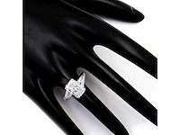14 karaat witgouden ring met 3,07 diamant. - afbeelding 1 van  6