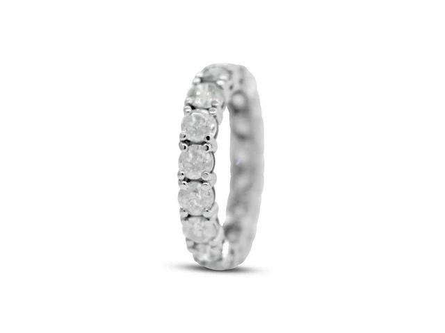 14 karaat witgouden ring met 3,23 natuurlijke diamant. - afbeelding 1 van  6