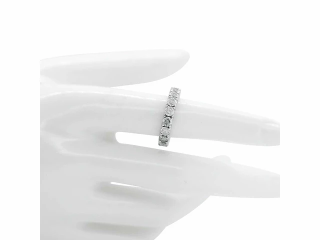 14 karaat witgouden ring met 3,23 natuurlijke diamant. - afbeelding 3 van  6