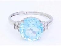 14 karaat witgouden ring met 3,30 crt. topaas diamant. - afbeelding 1 van  5