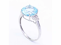 14 karaat witgouden ring met 3,30 crt. topaas diamant. - afbeelding 2 van  5