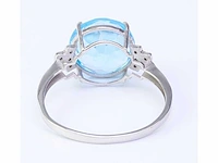 14 karaat witgouden ring met 3,30 crt. topaas diamant. - afbeelding 5 van  5