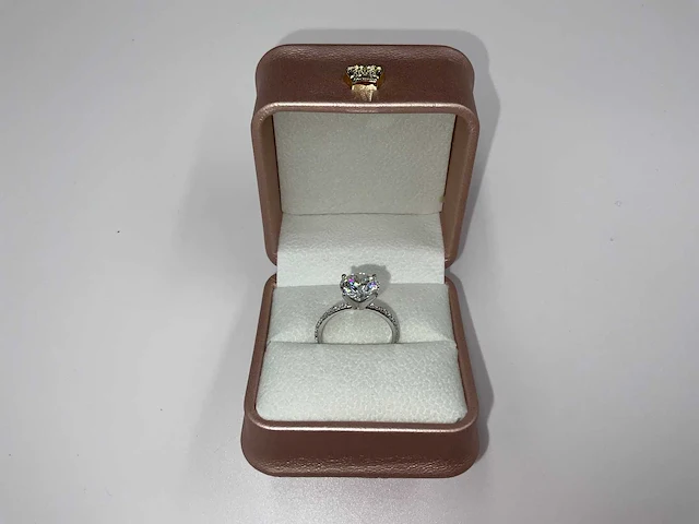 14 karaat witgouden ring met 3,33 crt. diamant. - afbeelding 10 van  10