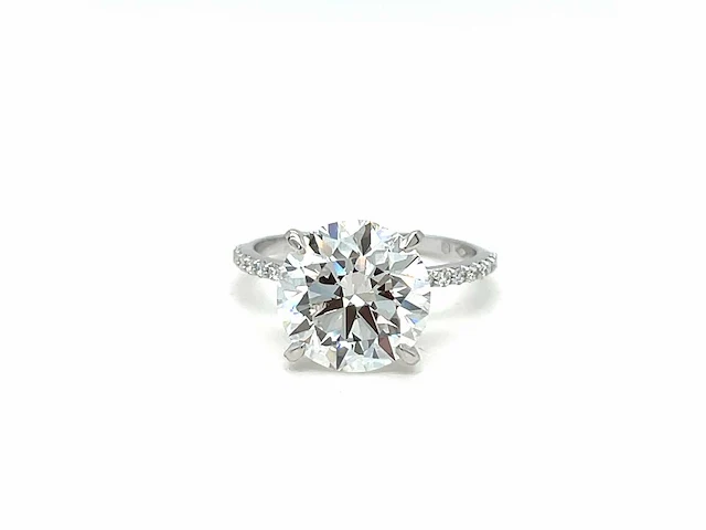 14 karaat witgouden ring met 3,33 crt. diamant. - afbeelding 2 van  10