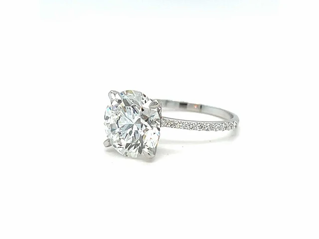 14 karaat witgouden ring met 3,33 crt. diamant. - afbeelding 5 van  10