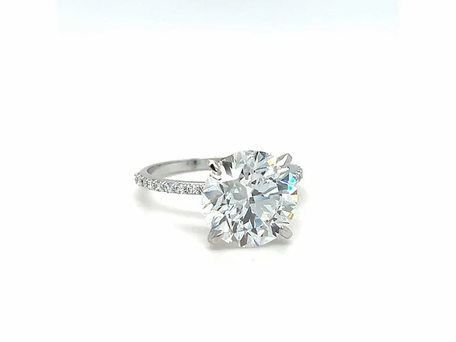 14 karaat witgouden ring met 3,33 crt. diamant. - afbeelding 6 van  10