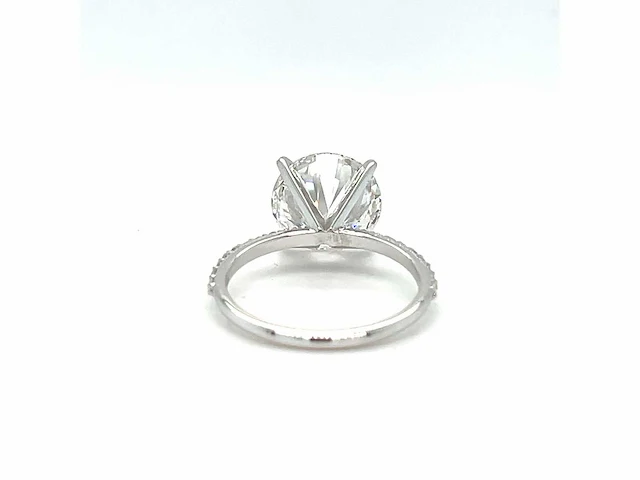14 karaat witgouden ring met 3,33 crt. diamant. - afbeelding 9 van  10