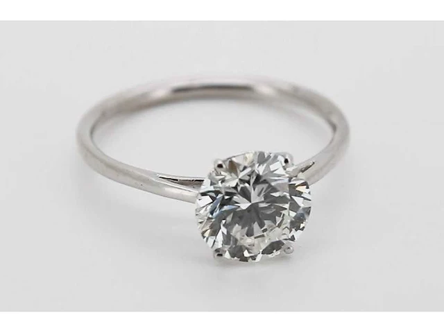 14 karaat witgouden ring met 4,01 crt. diamant - afbeelding 1 van  8