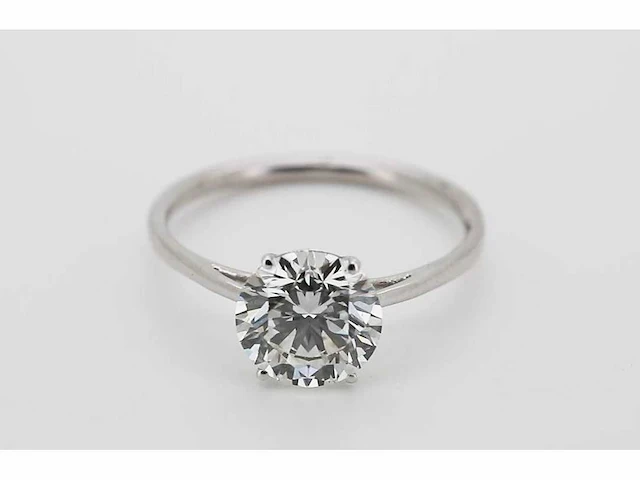 14 karaat witgouden ring met 4,01 crt. diamant - afbeelding 3 van  8