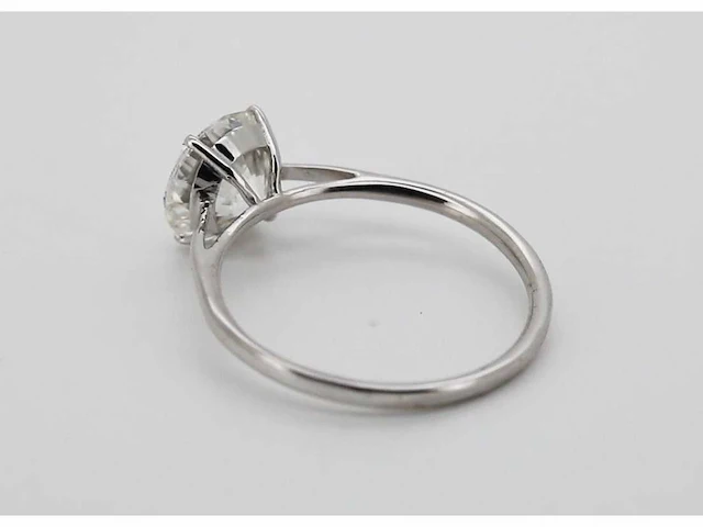 14 karaat witgouden ring met 4,01 crt. diamant - afbeelding 5 van  8