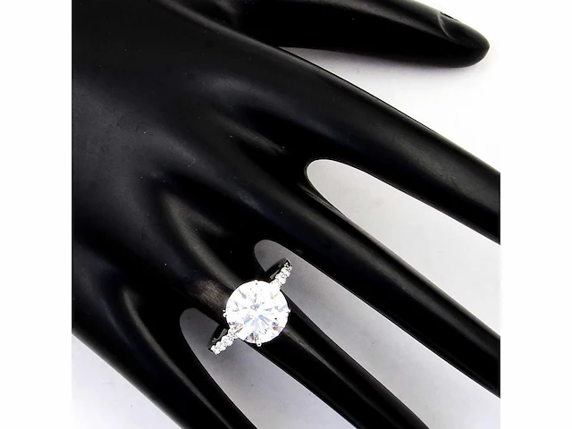 14 karaat witgouden ring met 4,02 crt diamant - afbeelding 2 van  9