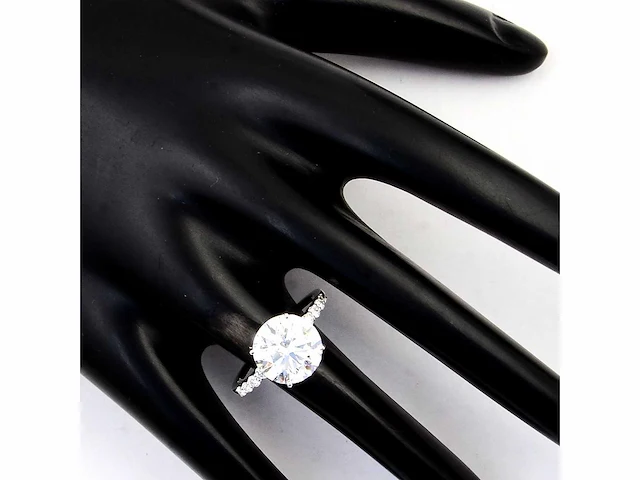 14 karaat witgouden ring met 4,02 crt diamant - afbeelding 5 van  8