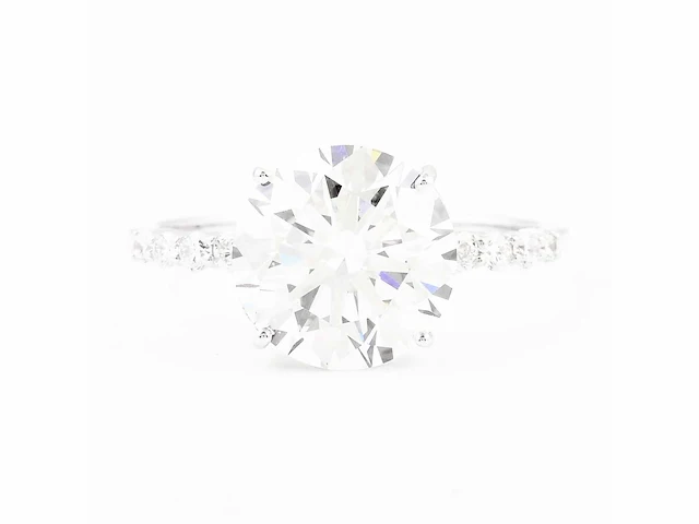 14 karaat witgouden ring met 4,02 crt diamant - afbeelding 7 van  8