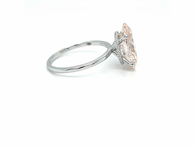 14 karaat witgouden ring met 4,10 crt. diamant. - afbeelding 10 van  13