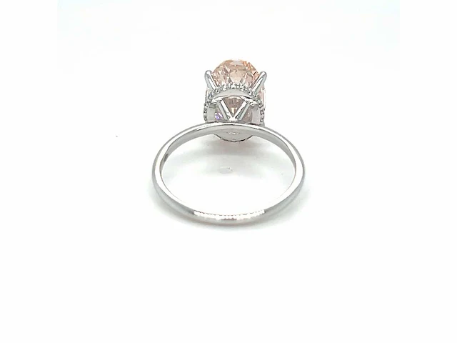 14 karaat witgouden ring met 4,10 crt. diamant. - afbeelding 12 van  13
