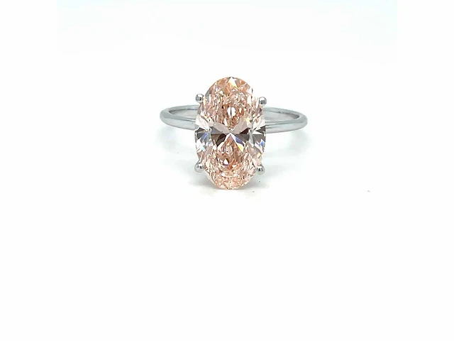 14 karaat witgouden ring met 4,10 crt. diamant. - afbeelding 2 van  13