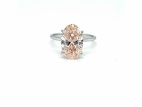 14 karaat witgouden ring met 4,10 crt. diamant. - afbeelding 2 van  13