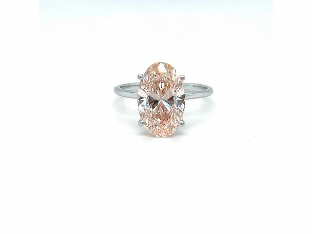 14 karaat witgouden ring met 4,10 crt. diamant. - afbeelding 12 van  13