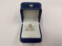14 karaat witgouden ring met 4,10 crt. diamant. - afbeelding 11 van  13