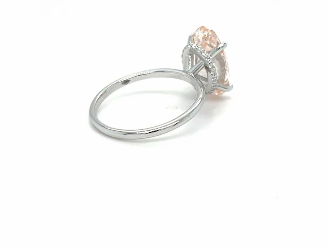 14 karaat witgouden ring met 4,10 crt. diamant. - afbeelding 12 van  13